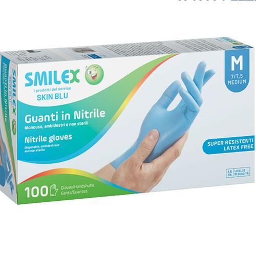 SMILEX skin blu pro GUANTI IN NITRILE monouso – M 7/7.5– 100pz